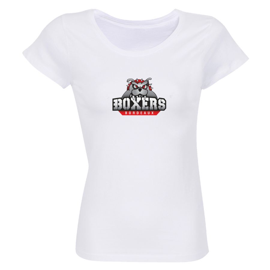 T-shirt Femme Ligue Magnus Blanc Bordeaux Boxers