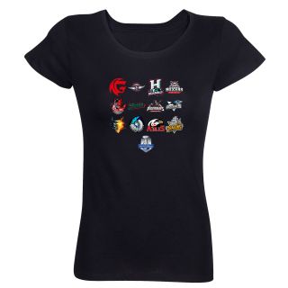 T-shirt femme noir logo équipe